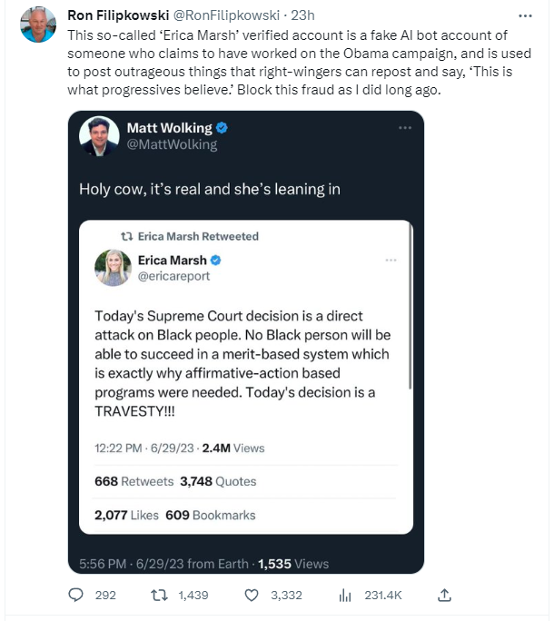 Fact Check NO Evidence Former Biden Campaign Worker Runs 'Erica Marsh' Twitter Account Name
